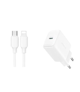Ładowarka Joyroom USB-C PD 20W + Kabel Lightning 1m – Biała