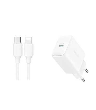 Ładowarka Joyroom USB-C PD 20W + Kabel Lightning 1m – Biała