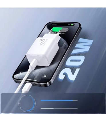 Ładowarka Joyroom USB-C PD 20W + Kabel Lightning 1m – Biała