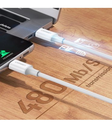 Kabel USB-C do USB-C UGREEN US264 60W 0.5m – Biały