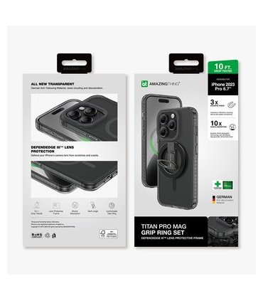 Amazing Thing Titan Pro Mag Ring iPhone 15 Pro Max czarny