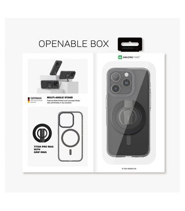 Amazing Thing Titan Pro Mag Ring iPhone 15 Pro Max czarny