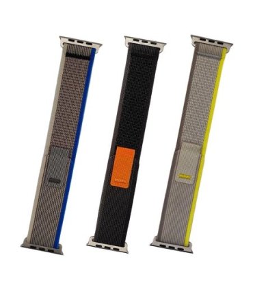 Pasek Trail z rzepem do Apple Watch 42–49 mm – Black-Orange