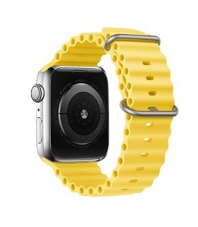 Silekonowy pasek do Apple Watch 44/45/49 mm (żółty) – Komfort i styl