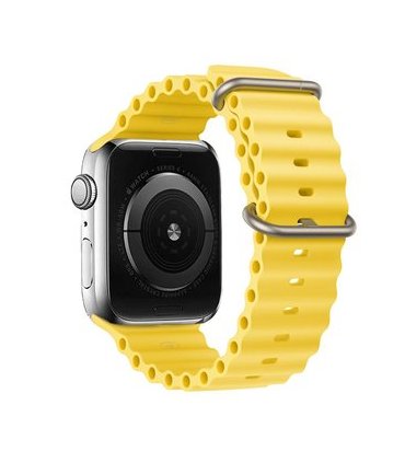 Silekonowy pasek do Apple Watch 44/45/49 mm (żółty) – Komfort i styl