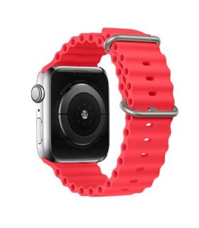 Pasek silikonowy Apple Watch 42–49 mm – czerwony