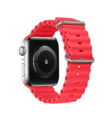 Pasek silikonowy Apple Watch 42–49 mm – czerwony