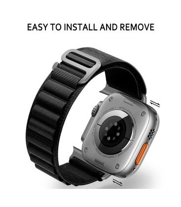 Pasek nylonowy Apple Watch 42–49 mm – czarny