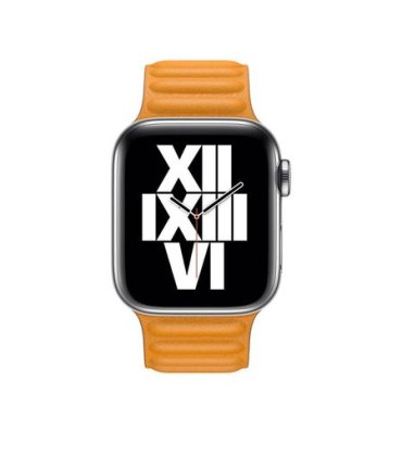 Pasek Apple Watch Leather Link 38–41 mm – Jasnopomarańczowy