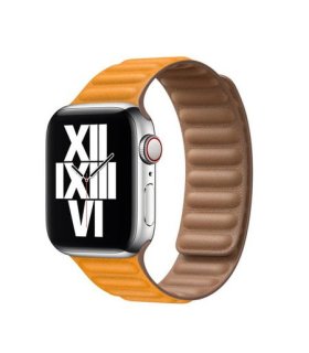 Pasek Apple Watch Leather Link 38–41 mm – Jasnopomarańczowy