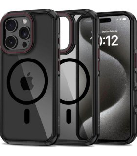 Etui Tech-Protect MagHybrid – iPhone 16 Pro Czarno-Czerwone