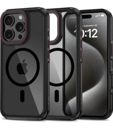 Etui Tech-Protect MagHybrid – iPhone 16 Pro Czarno-Czerwone