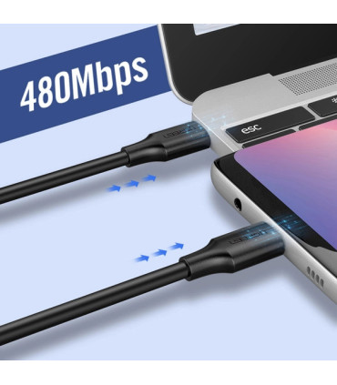 Ugreen USB 2.0 Type C – Kabel 0.5m (Czarny)