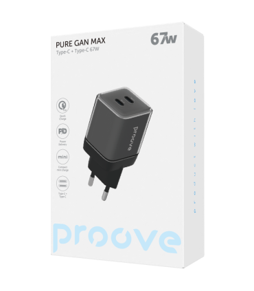 Proove Pure GaN 67W 2xUSB-C | Szybka ładowarka ścienna