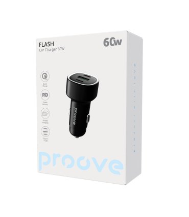 Ładowarka samochodowa Proove Flash 60W (2*Type-C + USB)