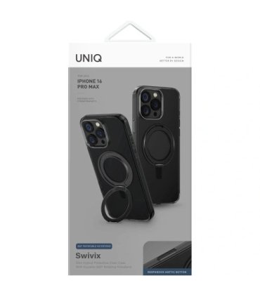 Etui UNIQ Swivix Czarny iPhone 16 Pro Max – Kickstand