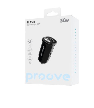 Proove Flash 30W Car Charger – Type‑C + USB