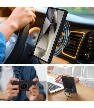 Tech‑Protect Liquid Silicone MagSafe Galaxy S25 Ultra – Czarny