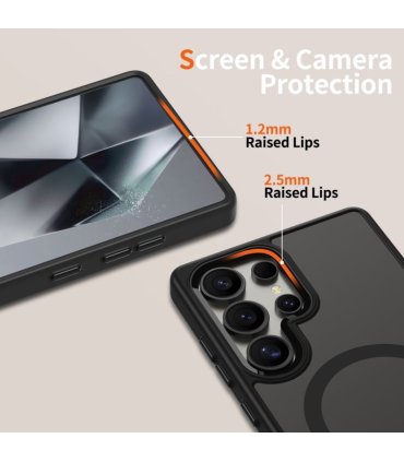 Tech‑Protect MagMat MagSafe Galaxy S25 Ultra – Czarny/Przezroczysty