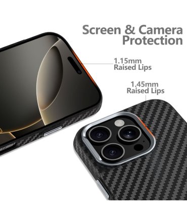 TECH‑PROTECT ION Carbon MagSafe – iPhone 15 Black/Silver