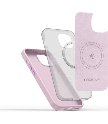 TECH‑PROTECT Silicone Pure MagSafe – iPhone 15 Różowa Perła