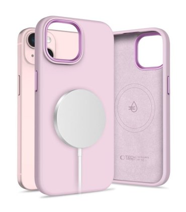 TECH‑PROTECT Silicone Pure MagSafe – iPhone 15 Różowa Perła