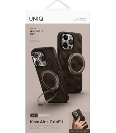 UNIQ Keva Air GripFit MagClick – iPhone 16 Pro Brązowy