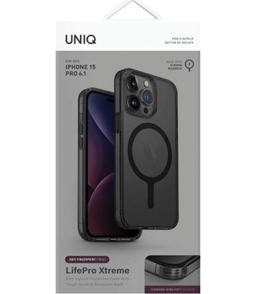 UNIQ LifePro Xtreme MagClick – iPhone 15 Pro Szary (Frost Smoke)