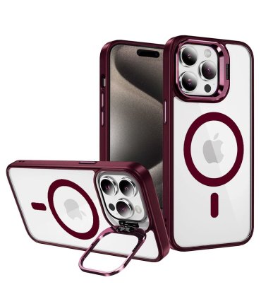Tel Protect Kickstand MagSafe – iPhone 13 Pro Burgundowy