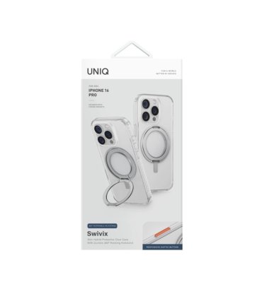 UNIQ Swivix Kickstand 360° – iPhone 16 Pro Przezroczysty