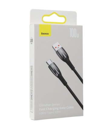 Baseus Glimmer 100W USB-A do USB-C – 2m Czarny