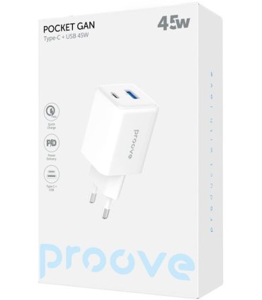Proove Pocket GaN 45W – Ładowarka USB-C + USB-A