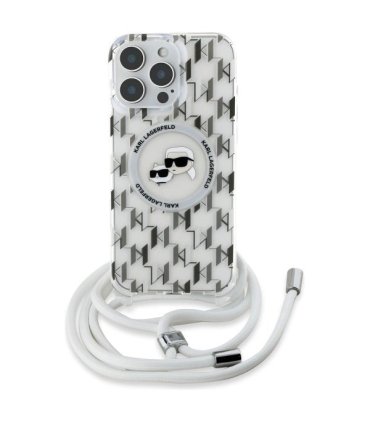 Karl Lagerfeld IML Crossbody Monogram Karl & Choupette Etui MagSafe do iPhone 16 Pro Max - Przezroczyste
