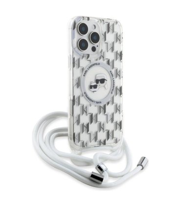 Karl Lagerfeld IML Crossbody Monogram Karl & Choupette Etui MagSafe do iPhone 16 Pro Max - Przezroczyste