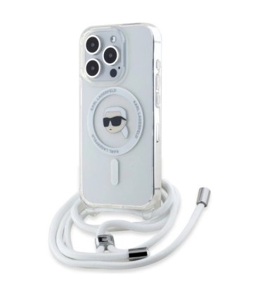 Karl Lagerfeld Crossbody IML Karl Head Etui MagSafe do iPhone 16 Pro Max - Przezroczyste