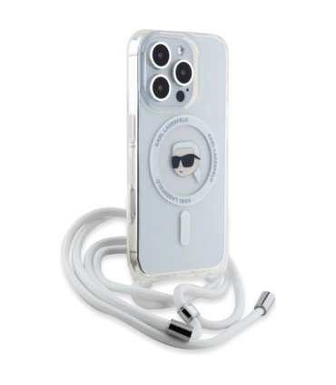 Karl Lagerfeld Crossbody IML Karl Head Etui MagSafe do iPhone 16 Pro Max - Przezroczyste