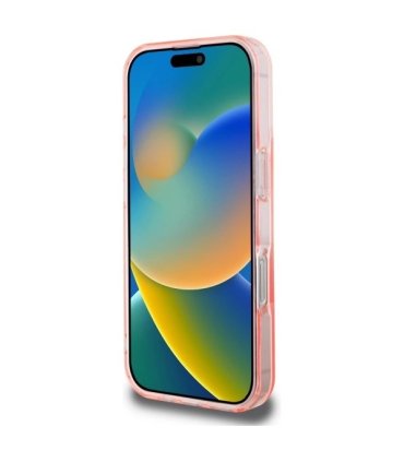 Guess IML Glitter Circle MagSafe Etui na iPhone 16 Pro Max - Różowe