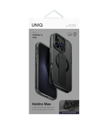 Etui UNIQ Heldro Max MagSafe na iPhone 16 Pro 6.3" - czarne