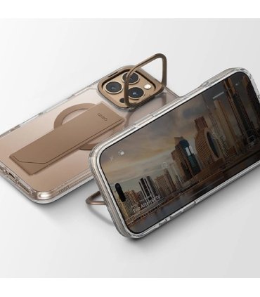 Etui UNIQ Heldro Max MagClick Charging na iPhone 16 Pro - Złote