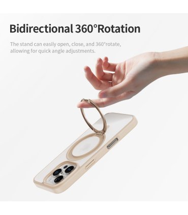 Rock Etui Rotating Stand Soft Touch Series Magnetic do iPhone 16 Pro Max - złote