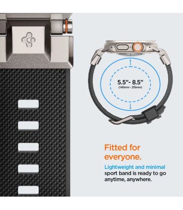 Pasek Spigen Durapro Armor na Apple Watch 4/5/6/7/8/9/SE/Ultra (42/44/45/49 mm) - czarny