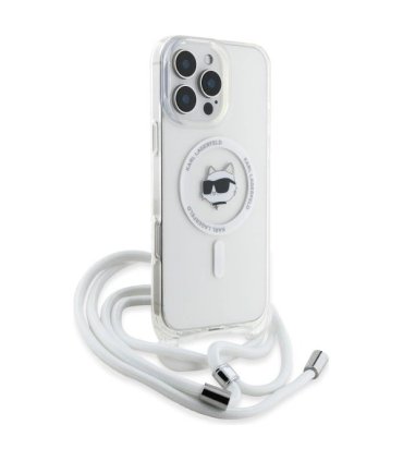 Karl Lagerfeld IML Choupette Head & Cord Etui MagSafe do iPhone 16 Pro - Przezroczysty