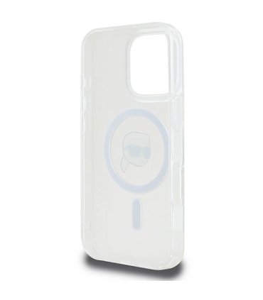 Karl Lagerfeld IML Metal Karl Head Etui MagSafe do iPhone 16 Pro - Białe