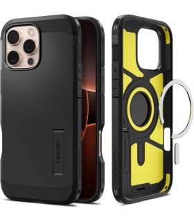 Spigen Tough Armor MagSafe Etui z podstawką na iPhone 16 Pro - Czarne