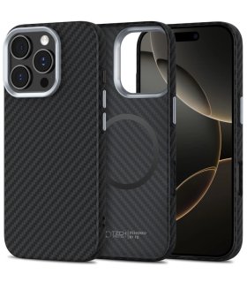 Tech-Protect Ion Carbon MagSafe Etui na iPhone 16 Pro - Czarno-szare