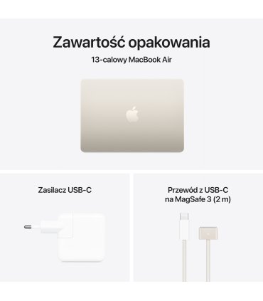 MacBook Air 13" M4 16 GB / 512 GB - Kolor Księżycowa Poświata (Starlight) | Cena i Specyfikacja