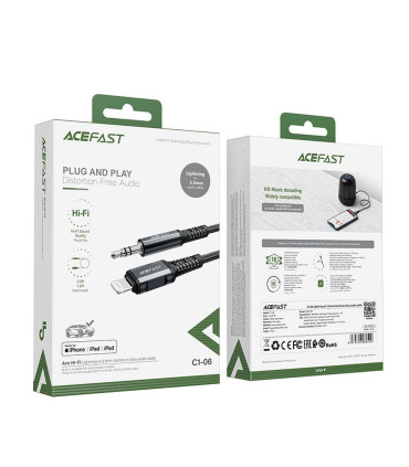 AceFast Aux - Lightning C1-06 (SZARY) | Smartfon Studio