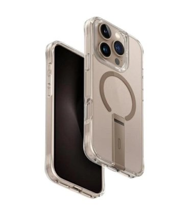 UNIQ Eleva z pionową podstawką Etui na iPhone 16 Pro Max 6.9" - Złoty/Taupe Gold