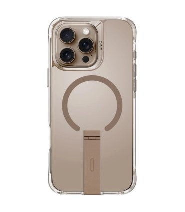 UNIQ Eleva z pionową podstawką Etui na iPhone 16 Pro Max 6.9" - Złoty/Taupe Gold