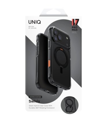 Etui UNIQ Swivix 360 Kickstand do iPhone 17 Pro Max – czarne DIY